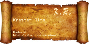 Kretter Rita névjegykártya