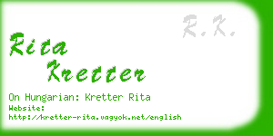 rita kretter business card